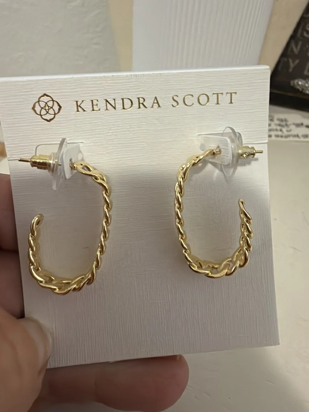 Kendra Scott Grier Chain Link Hoop Earrings Gold-tone, NWT